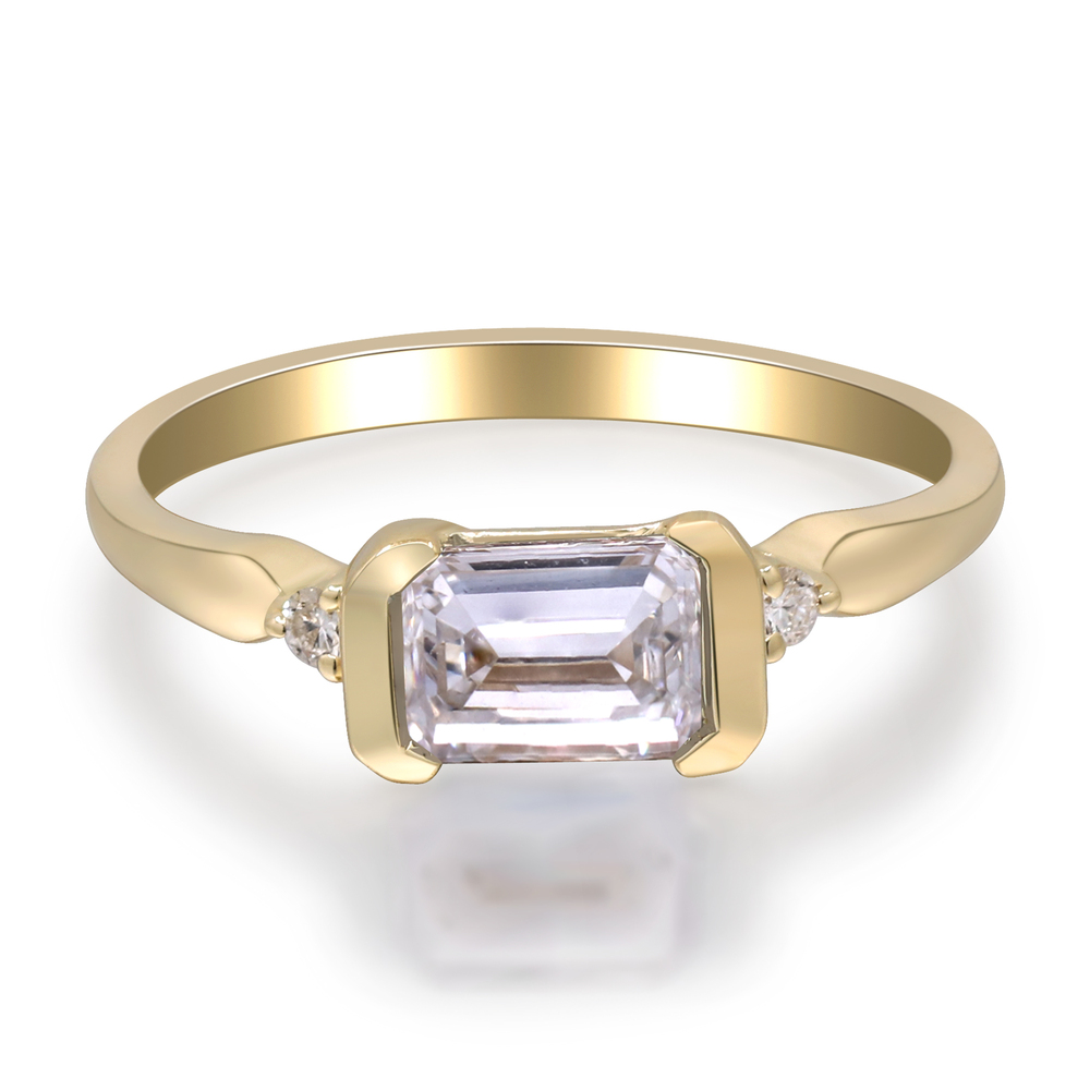 1.11 ctw Yellow Gold Lab-Grown Diamond Ring